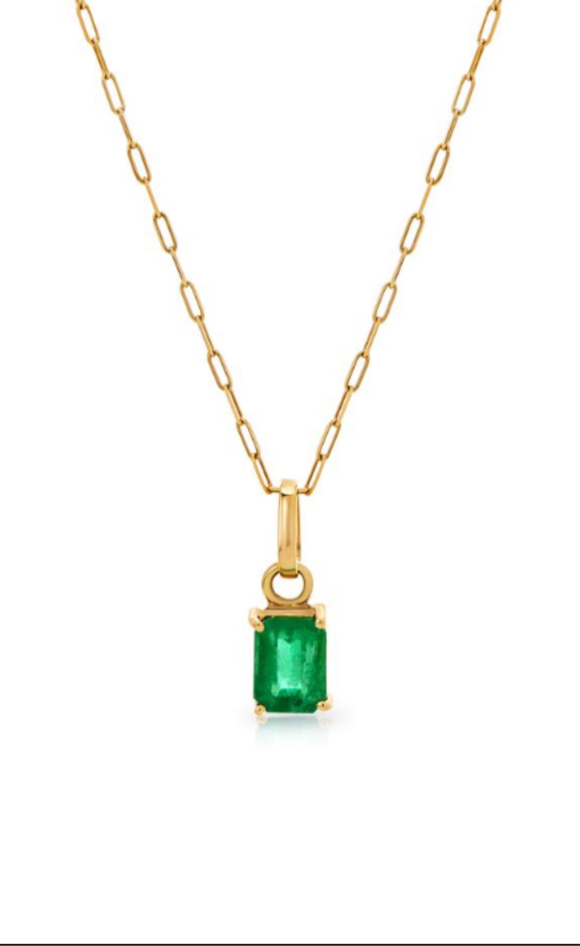18K Natural Colombian Emerald Pendant Necklace