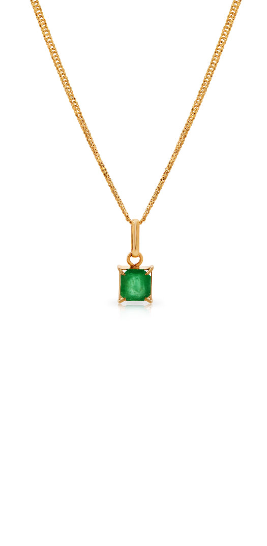 18K Emerald Pendant Necklace