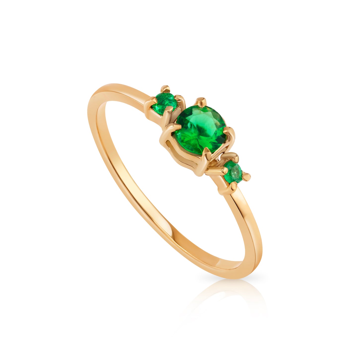 18K Natural Emerald Ring