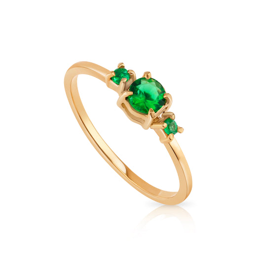 18K Natural Emerald Ring