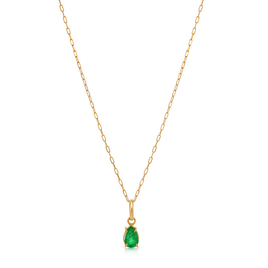 18K Emerald Pendant Necklace