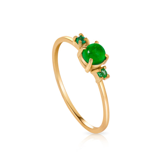 18K Natural Emerald Ring